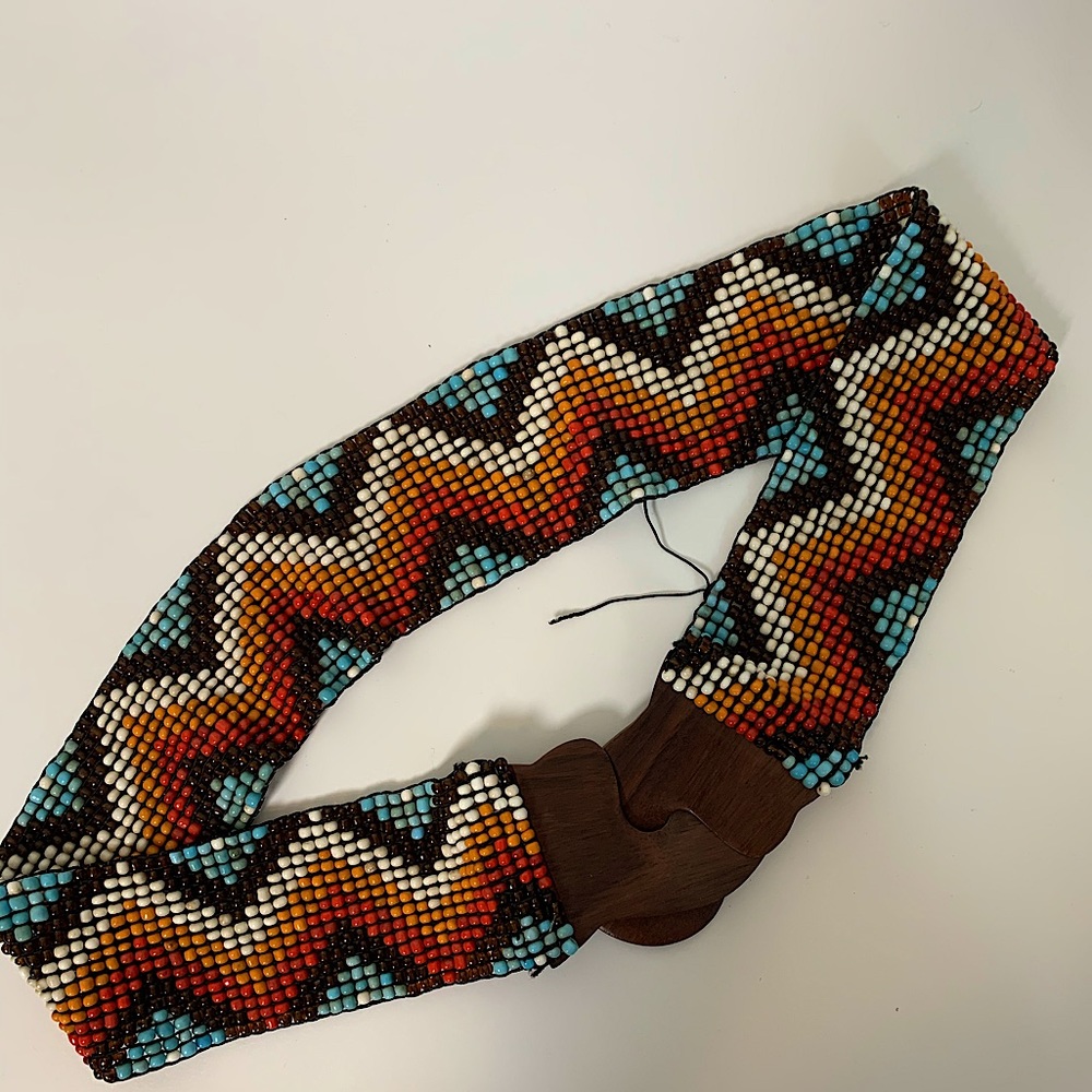 Beaded Wooden Belt